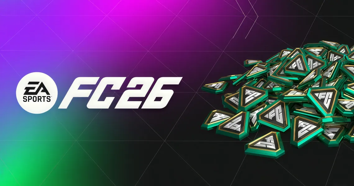 Virtwave’s EA Sports FC banner showing the series logo beside FC Points tokens — series artwork from our design library, not FC 27 key art