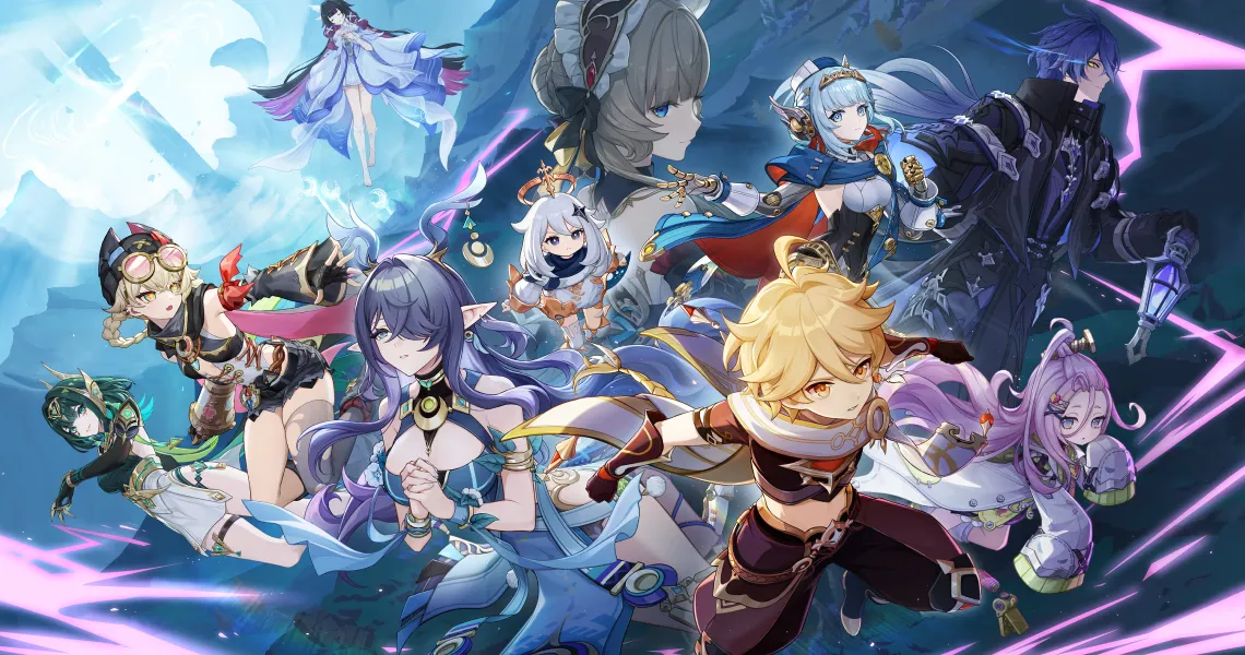 Genshin Impact characters in HoYoverse key art