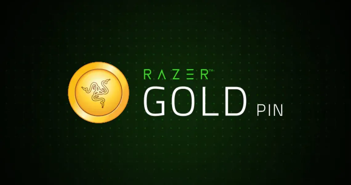A Razer Gold PIN graphic with a gold coin